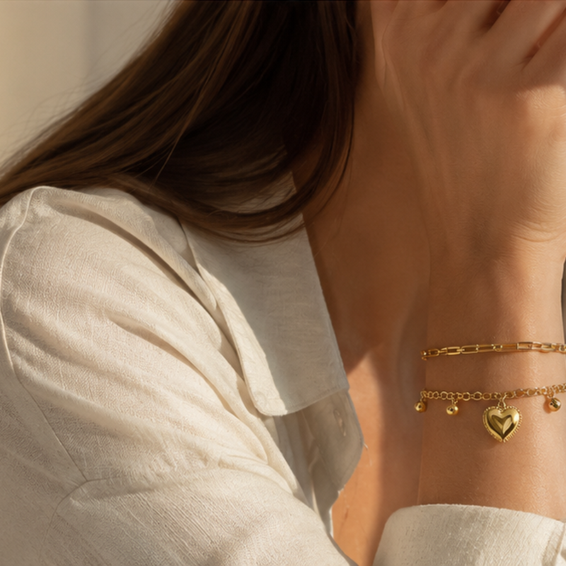 Adora Layered Heart Bracelet