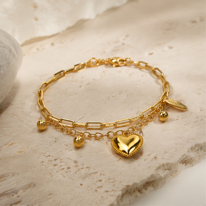 Adora Layered Heart Bracelet