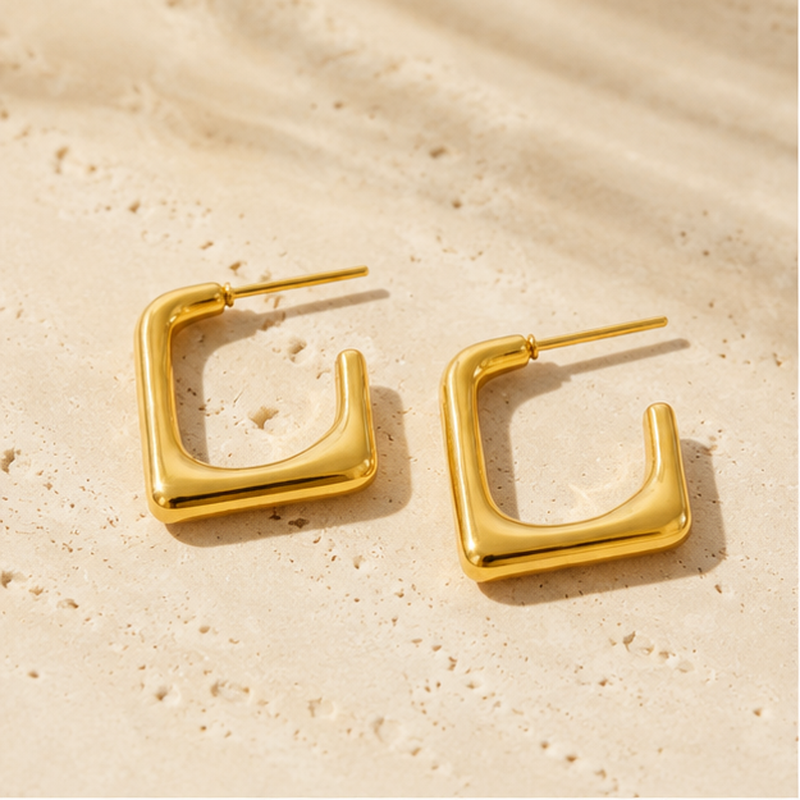 Angolo Square Hoops