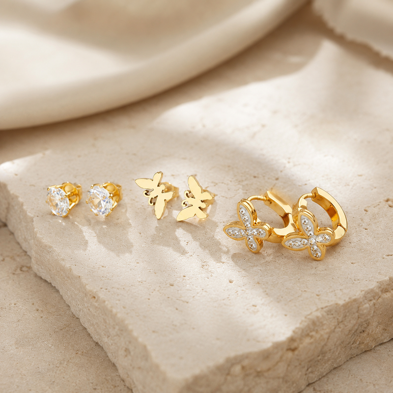 Brezza Butterfly Stud Set