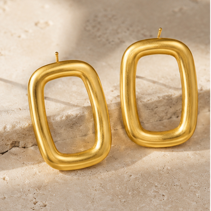 Cornice Open Rectangle Earrings