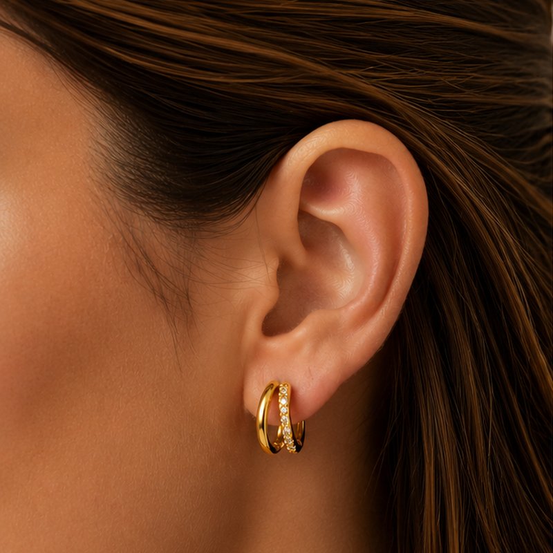 Gemella Double Hoops