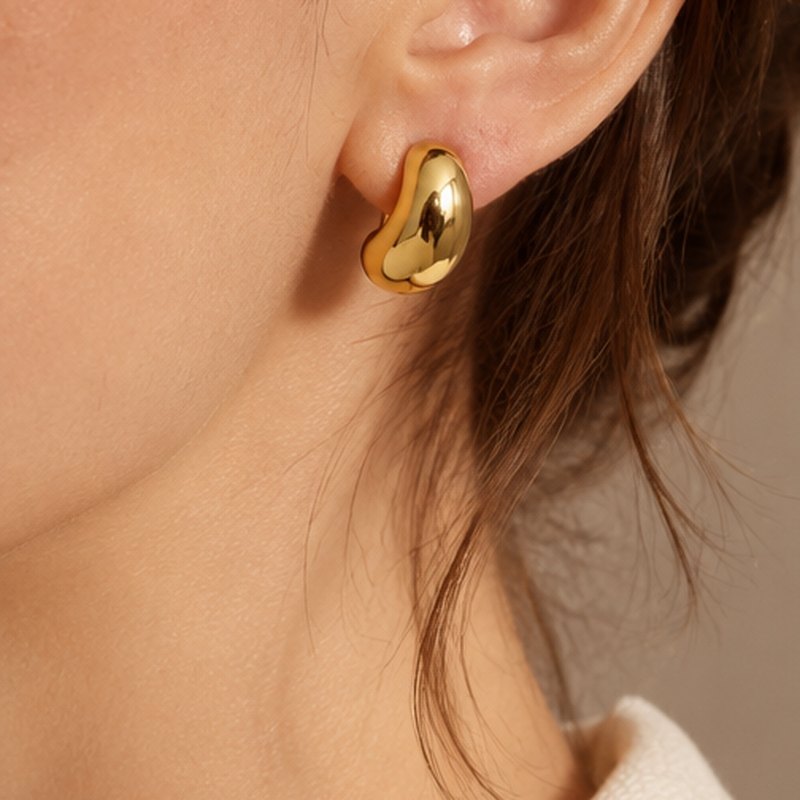 Fava Bean Stud Earrings