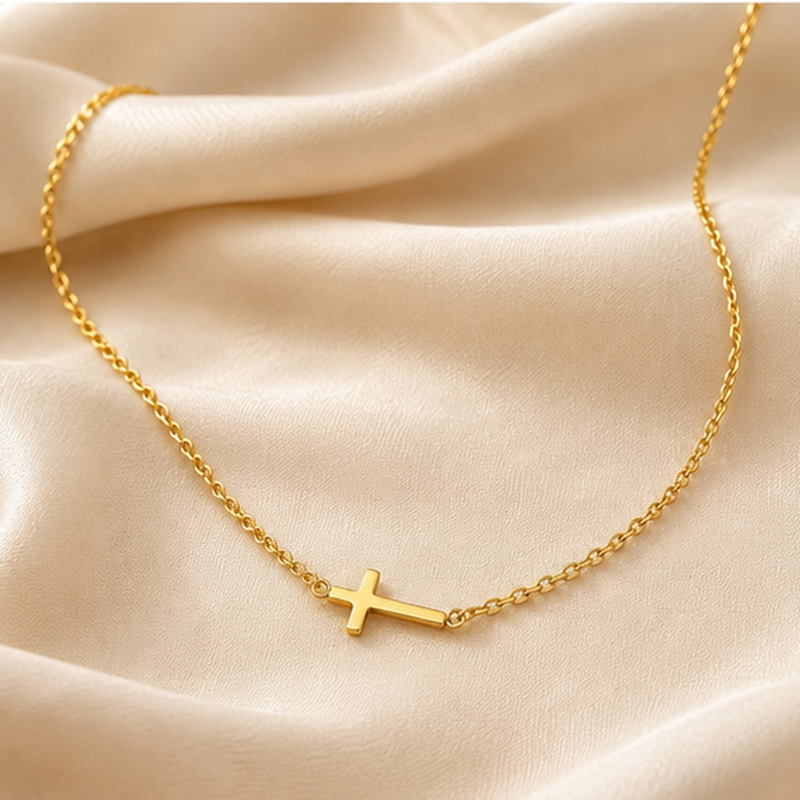 Fede Sideways Cross Necklace