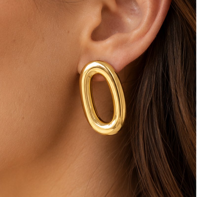 Ovale Open Stud Earrings