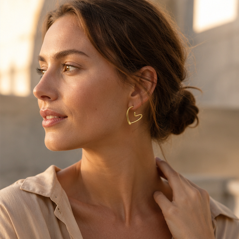 Passione Heart Hoop Earrings — Detailansicht