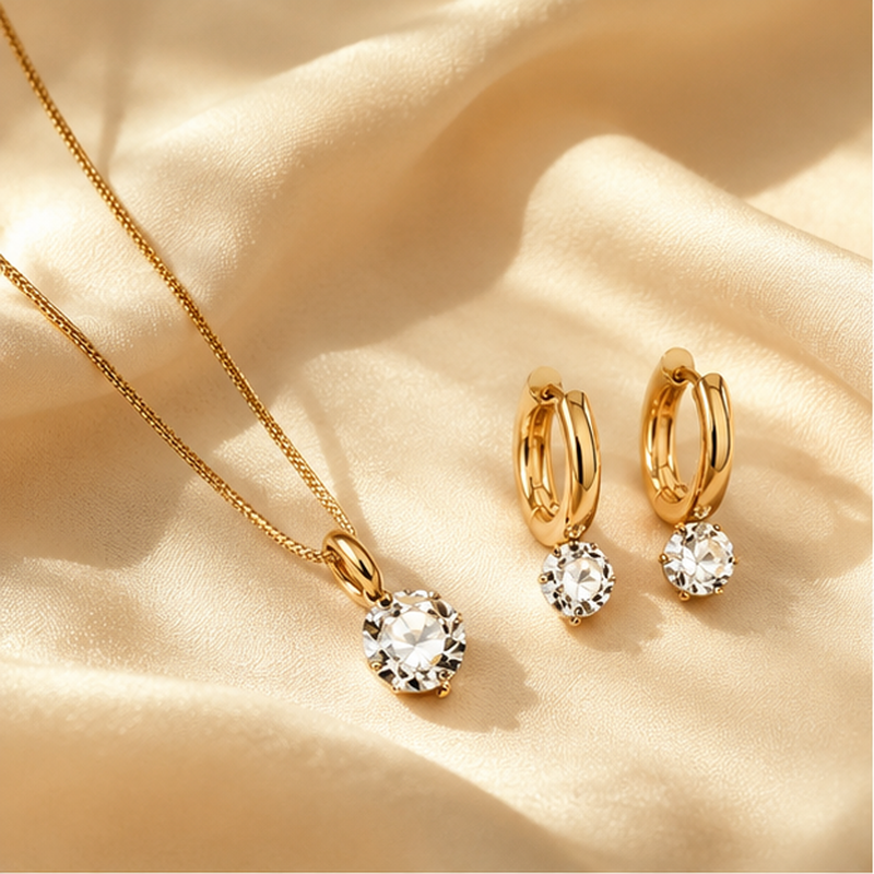 Solitario Crystal Jewelry Set