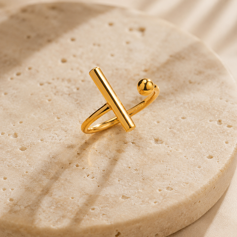 Asta Bar & Sphere Ring
