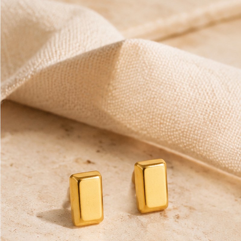 Barra Baguette Stud Earrings