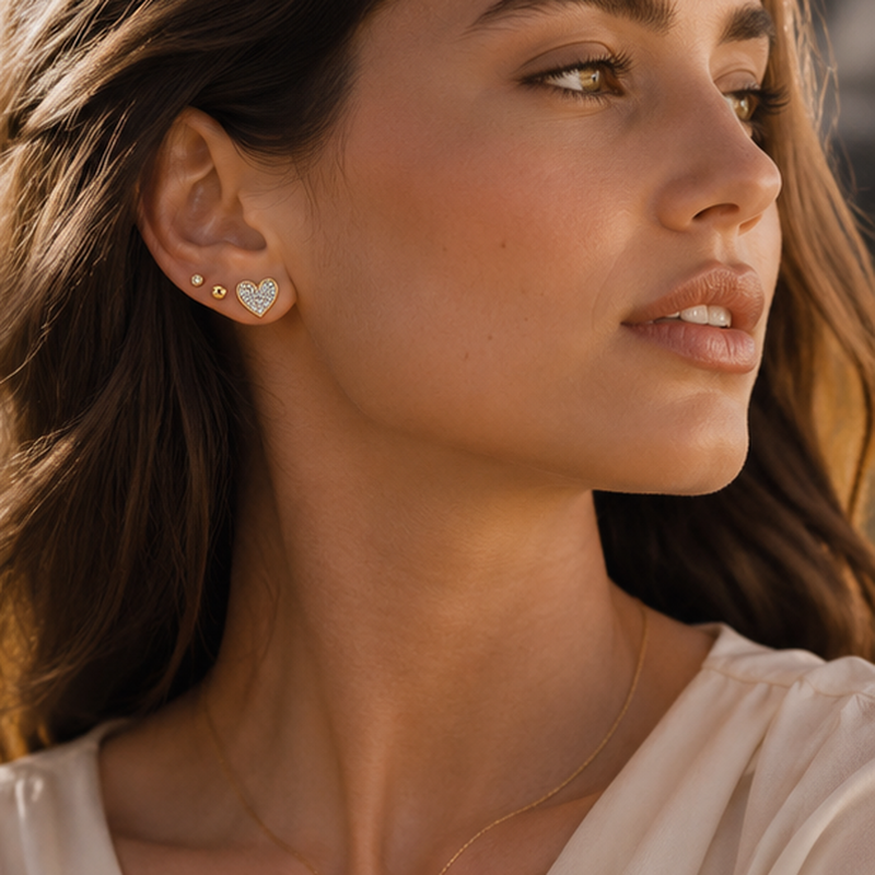 Cuoricino Heart Stud Set — Detailansicht