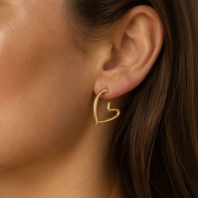 Passione Heart Hoop Earrings — Detailansicht