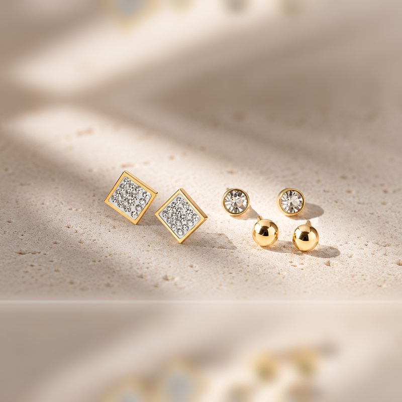 Piazza Square Stud Set