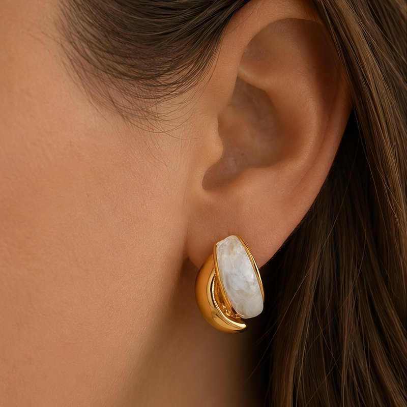 Mezzaluna Resin Stud Earrings