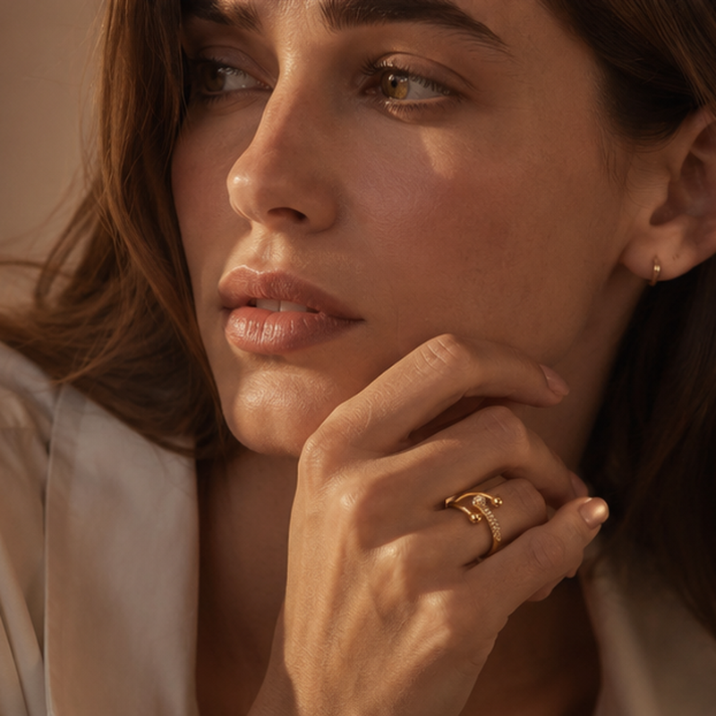 Sfera Pavé Open Ring — detail view