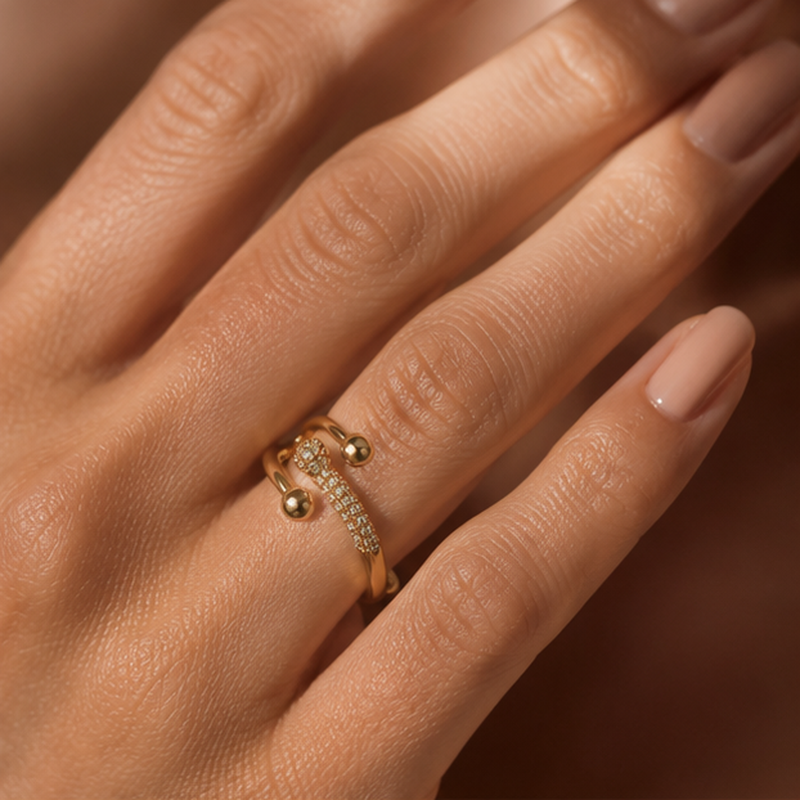 Sfera Pavé Open Ring — detail view
