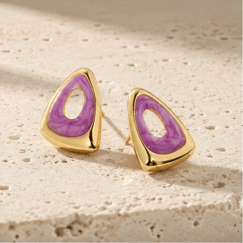 Trigono Resin Stud Earrings
